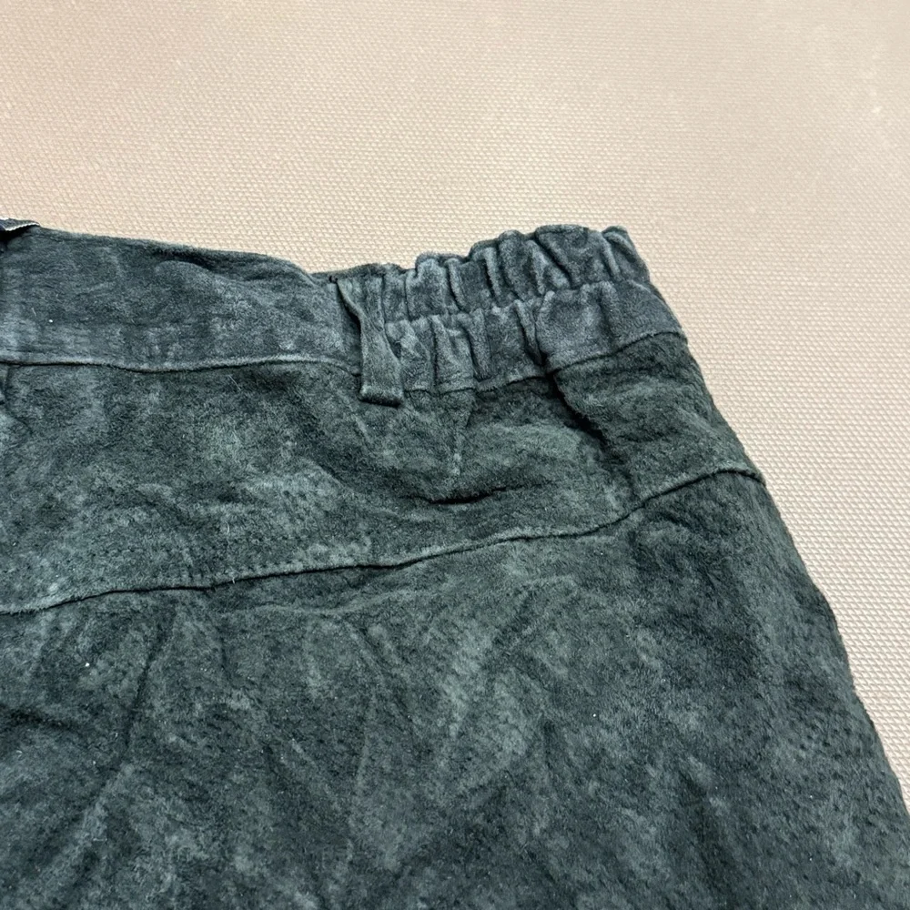 VTG Denim‎ & Co Leather Suede Black Skirt 3 Pockets Midi NWT 90s Biker Medium
